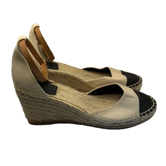 TORY BURCH Color Block 85mm Wedge Espadrille Size 11 - Picture 3 of 9